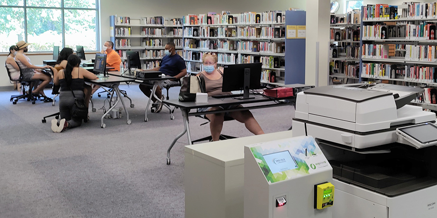 Customers filled every available table and desk at the Marysville Library June 27 and 28, when temperatures exceeded 100 degrees. The library operated as a "cooling center" on June 27.